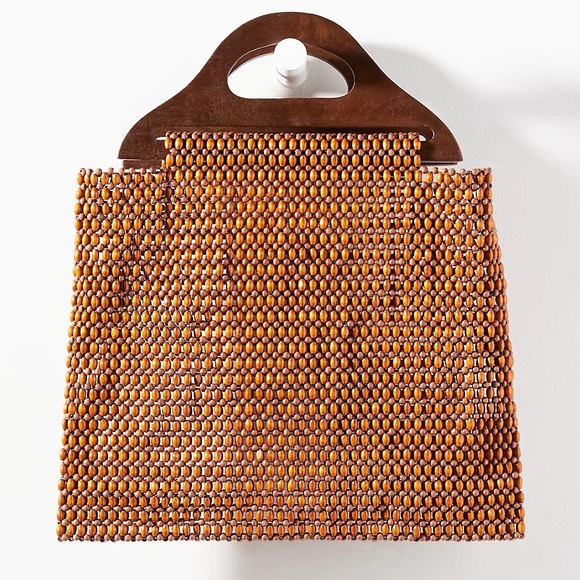 Anthropologie Handbags - NWT Anthropologie Beaded Wooden Satchel